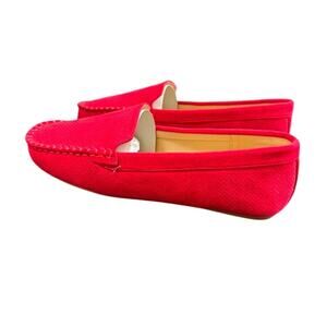 Journee Womens Halsey Comfort Insole Slip On Round Toe Loafer, Red 9W.